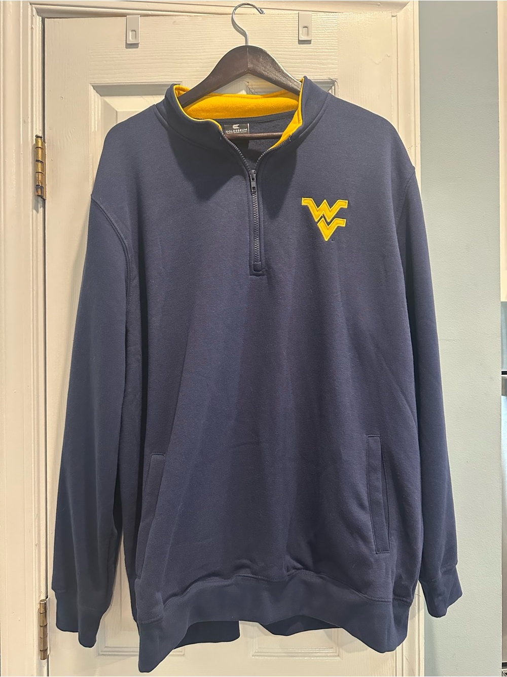 Colosseum Navy Quarter-Zip Pullover with Yellow Logo